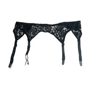Leg Avenue Black Lace Garter Belt One Size